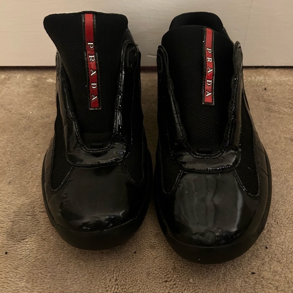 Mens Prada American cup black patent leather, worn. Size 9 - Picture 1 of 6